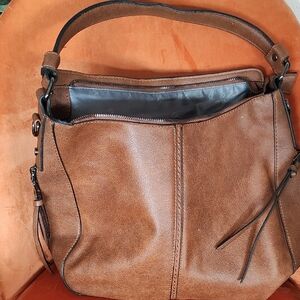 Classic Tan PU Leather Hobo Shoulder Bag